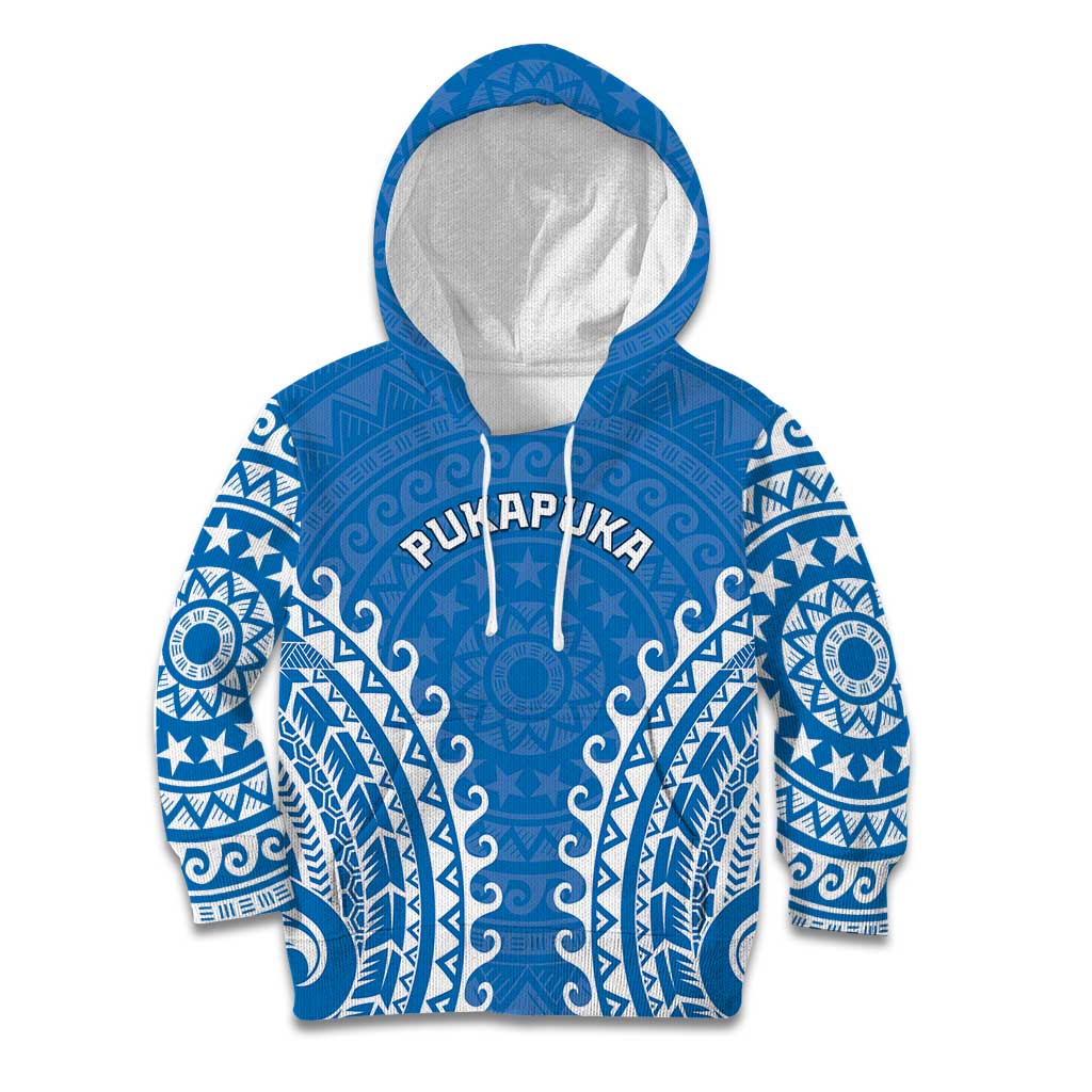 Custom Cook Islands Pukapuka Kid Hoodie Polynesian Tribal Tattoo LT05 Hoodie Blue - Polynesian Pride