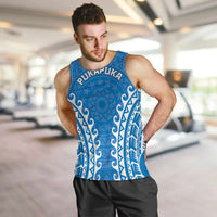Custom Cook Islands Pukapuka Men Tank Top Polynesian Tribal Tattoo LT05 Blue - Polynesian Pride