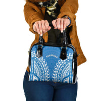 Cook Islands Pukapuka Shoulder Handbag Polynesian Tribal Tattoo LT05 One Size Blue - Polynesian Pride