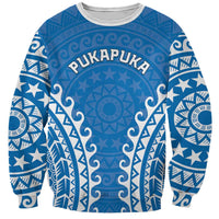 Custom Cook Islands Pukapuka Sweatshirt Polynesian Tribal Tattoo LT05 Unisex Blue - Polynesian Pride