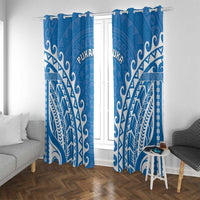 Cook Islands Pukapuka Window Curtain Polynesian Tribal Tattoo LT05 With Grommets Blue - Polynesian Pride