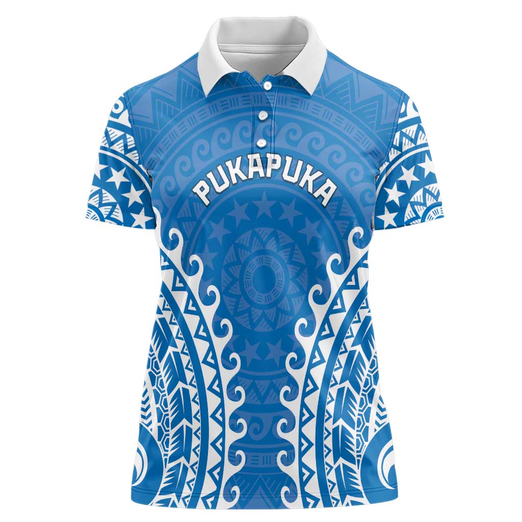 Custom Cook Islands Pukapuka Women Polo Shirt Polynesian Tribal Tattoo