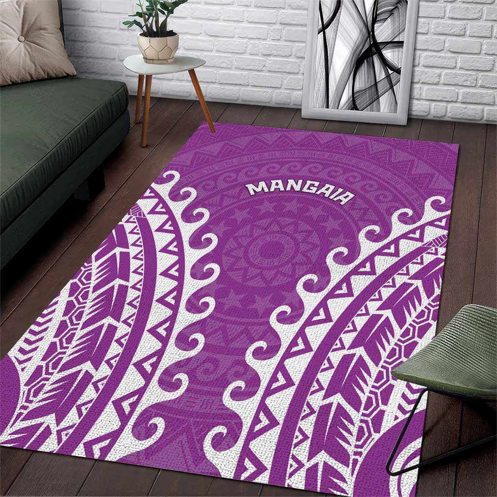 Cook Islands Mangaia Area Rug Polynesian Tribal Tattoo LT05 Pink - Polynesian Pride