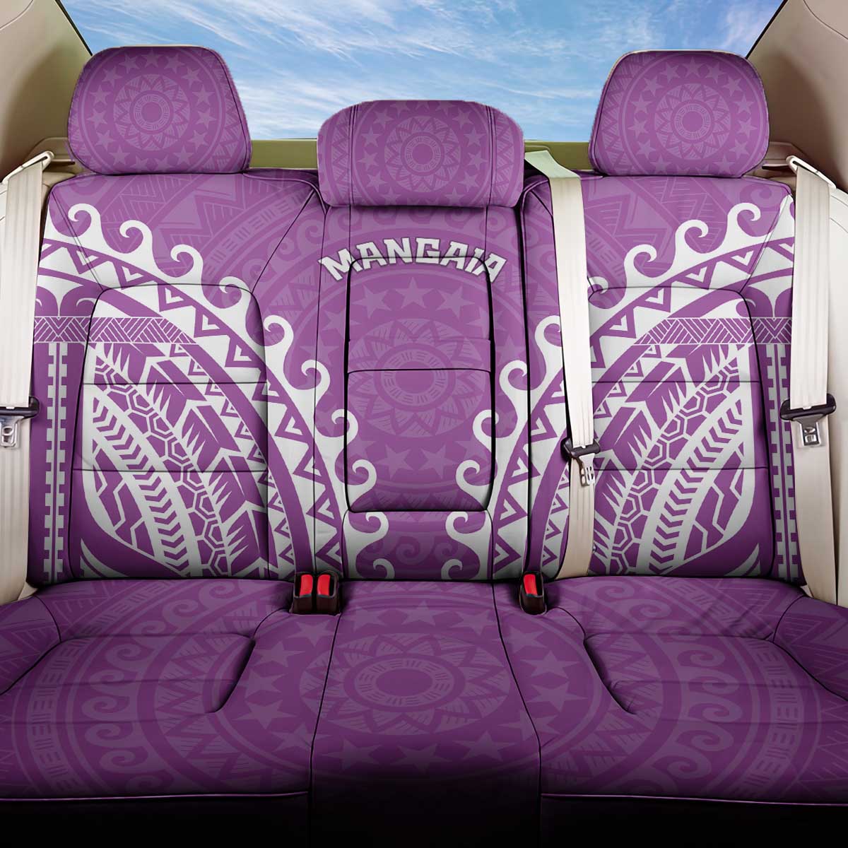 Cook Islands Mangaia Back Car Seat Cover Polynesian Tribal Tattoo LT05 One Size Pink - Polynesian Pride
