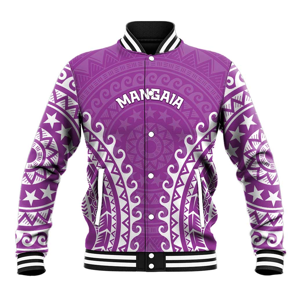 Custom Cook Islands Mangaia Baseball Jacket Polynesian Tribal Tattoo LT05 Unisex Pink - Polynesian Pride