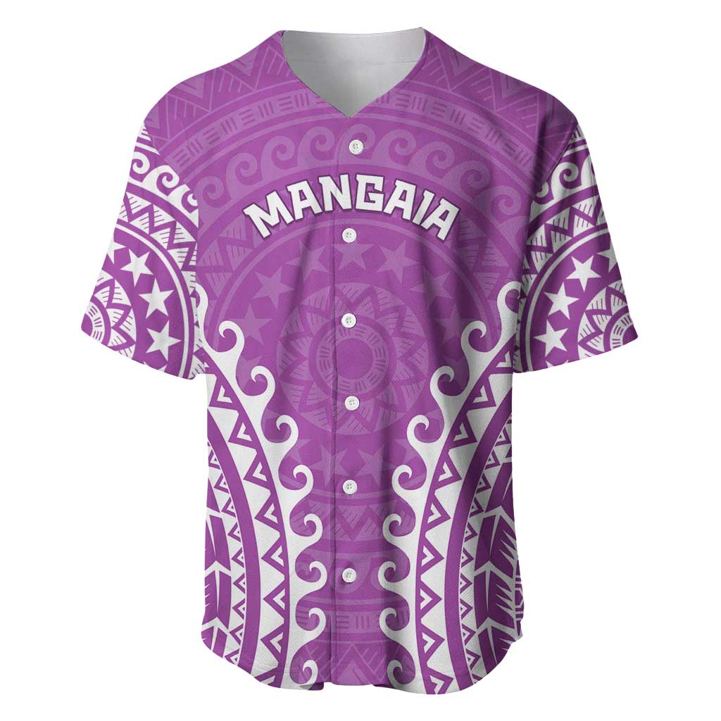 Custom Cook Islands Mangaia Baseball Jersey Polynesian Tribal Tattoo LT05 Pink - Polynesian Pride