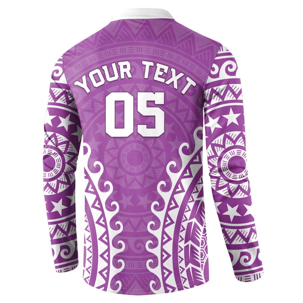 Custom Cook Islands Mangaia Button Sweatshirt Polynesian Tribal Tattoo LT05 - Polynesian Pride