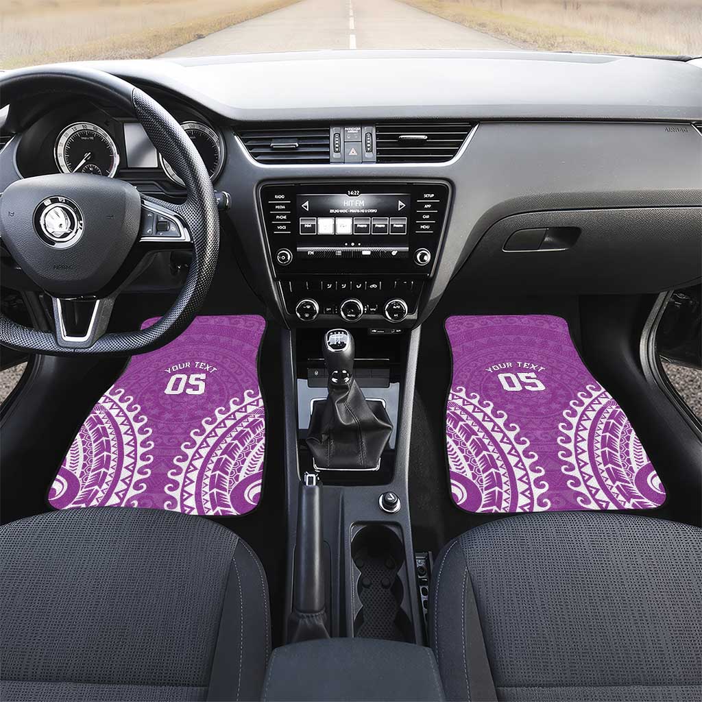 Custom Cook Islands Mangaia Car Mats Polynesian Tribal Tattoo LT05 Set 2pcs - Front Pink - Polynesian Pride