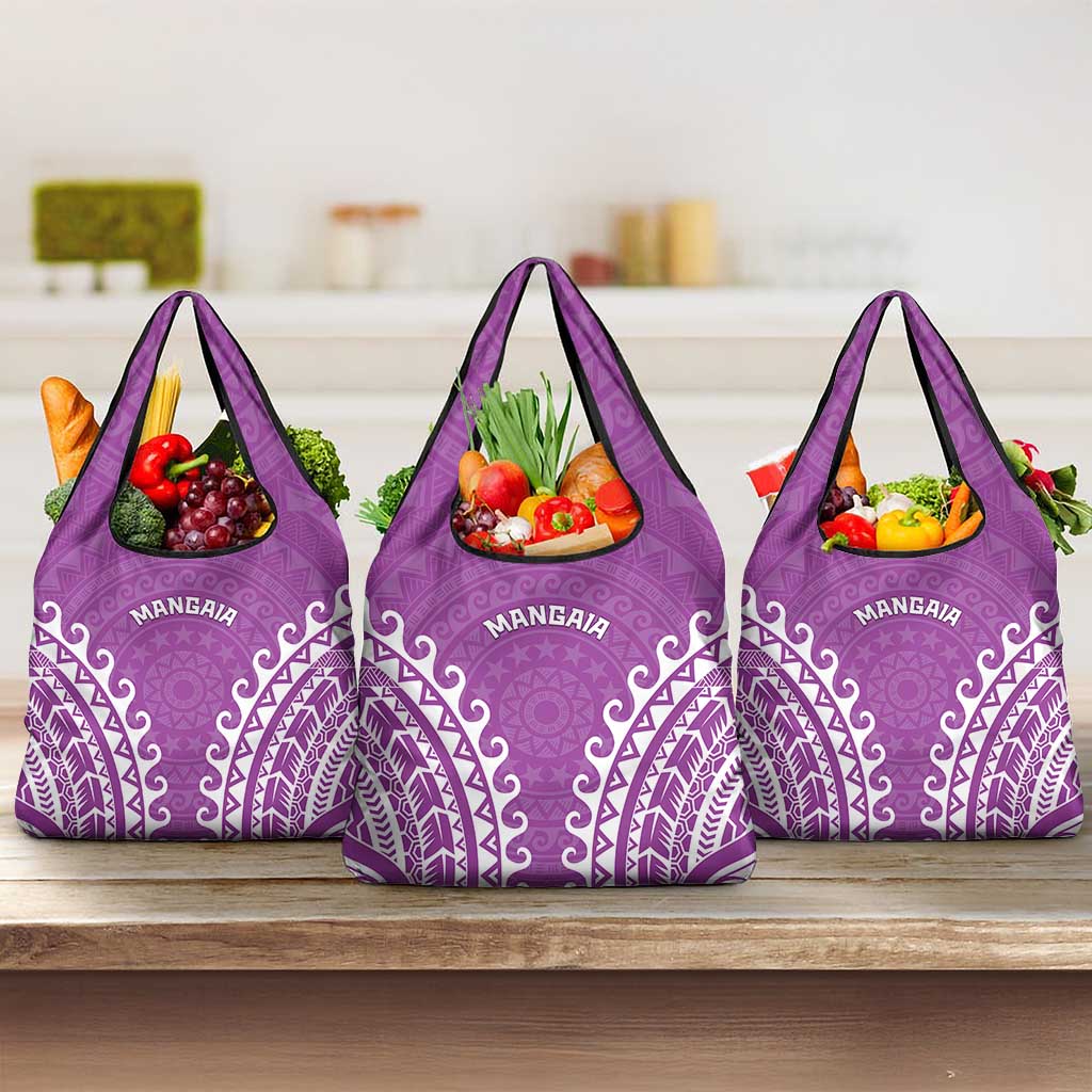 Cook Islands Mangaia Grocery Bag Polynesian Tribal Tattoo LT05 3-pack One Size Pink - Polynesian Pride