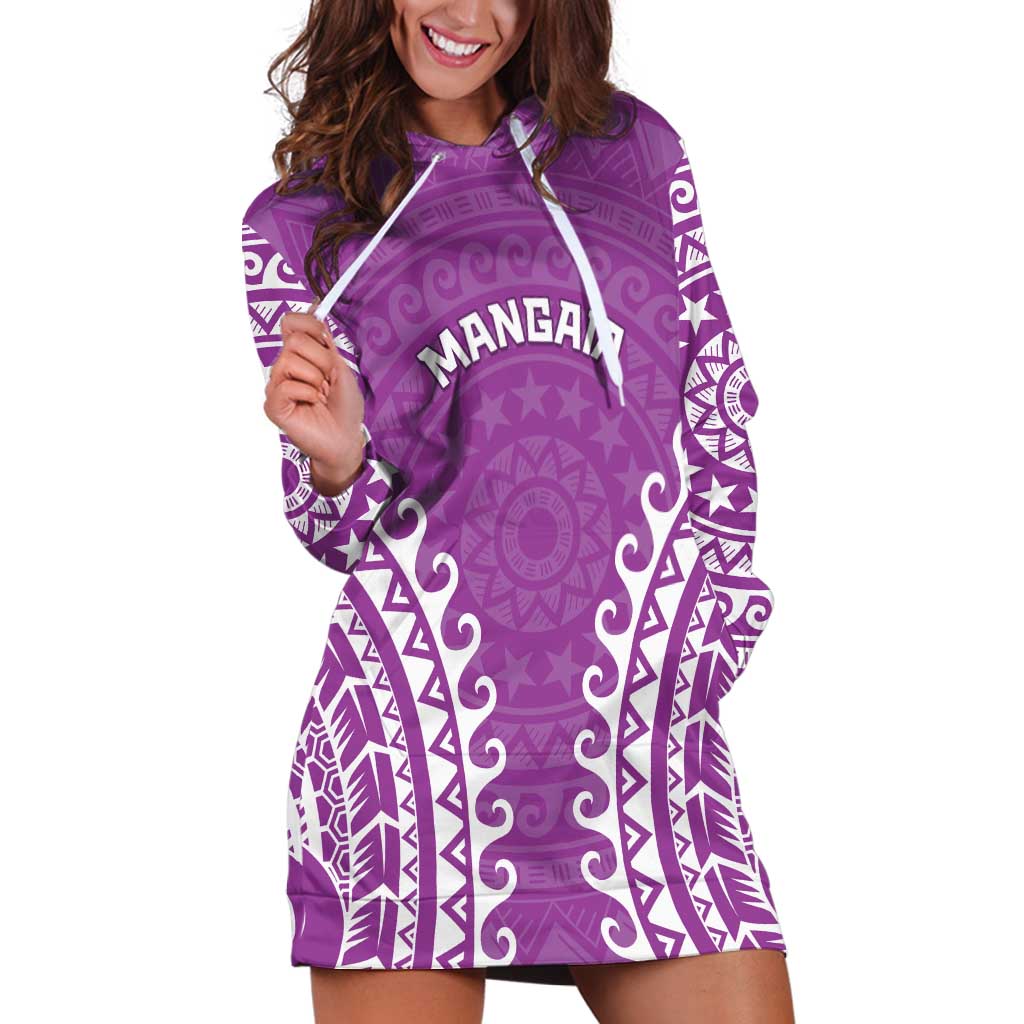 Custom Cook Islands Mangaia Hoodie Dress Polynesian Tribal Tattoo