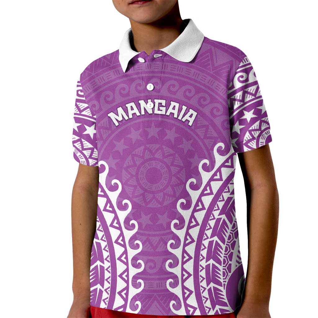 Custom Cook Islands Mangaia Kid Polo Shirt Polynesian Tribal Tattoo LT05 Kid Pink - Polynesian Pride