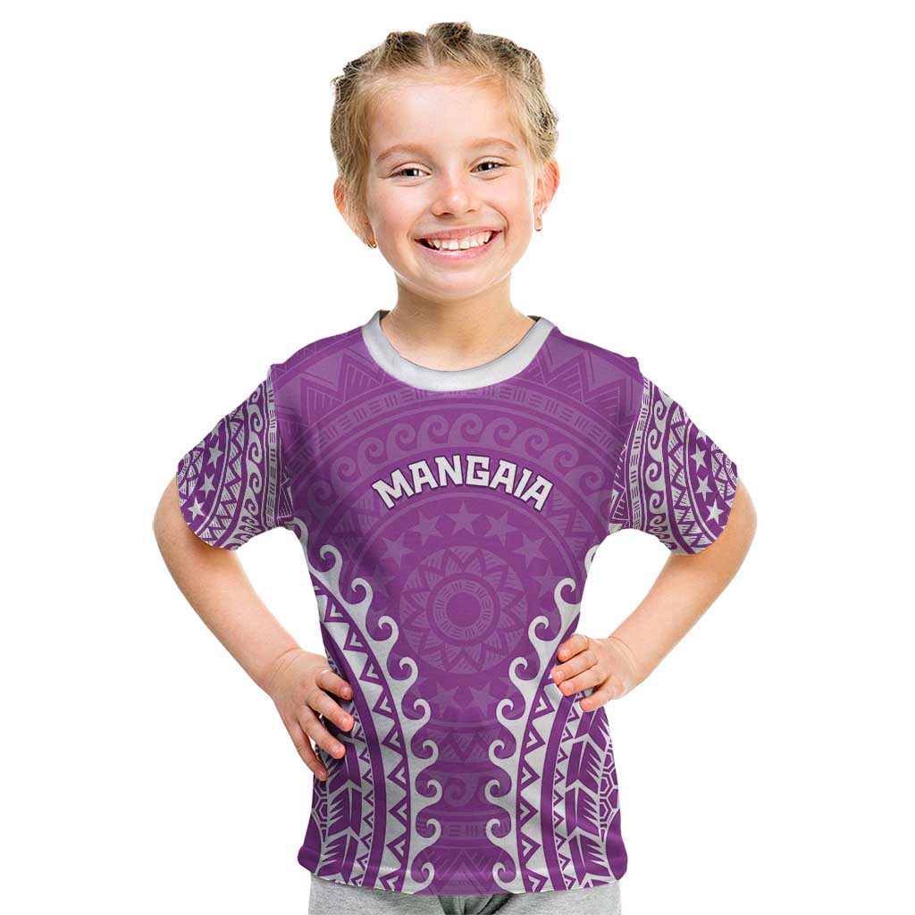 Custom Cook Islands Mangaia Kid T Shirt Polynesian Tribal Tattoo LT05 Pink - Polynesian Pride