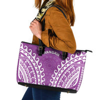 Cook Islands Mangaia Leather Tote Bag Polynesian Tribal Tattoo LT05 Pink - Polynesian Pride