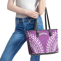 Cook Islands Mangaia Leather Tote Bag Polynesian Tribal Tattoo LT05 - Polynesian Pride