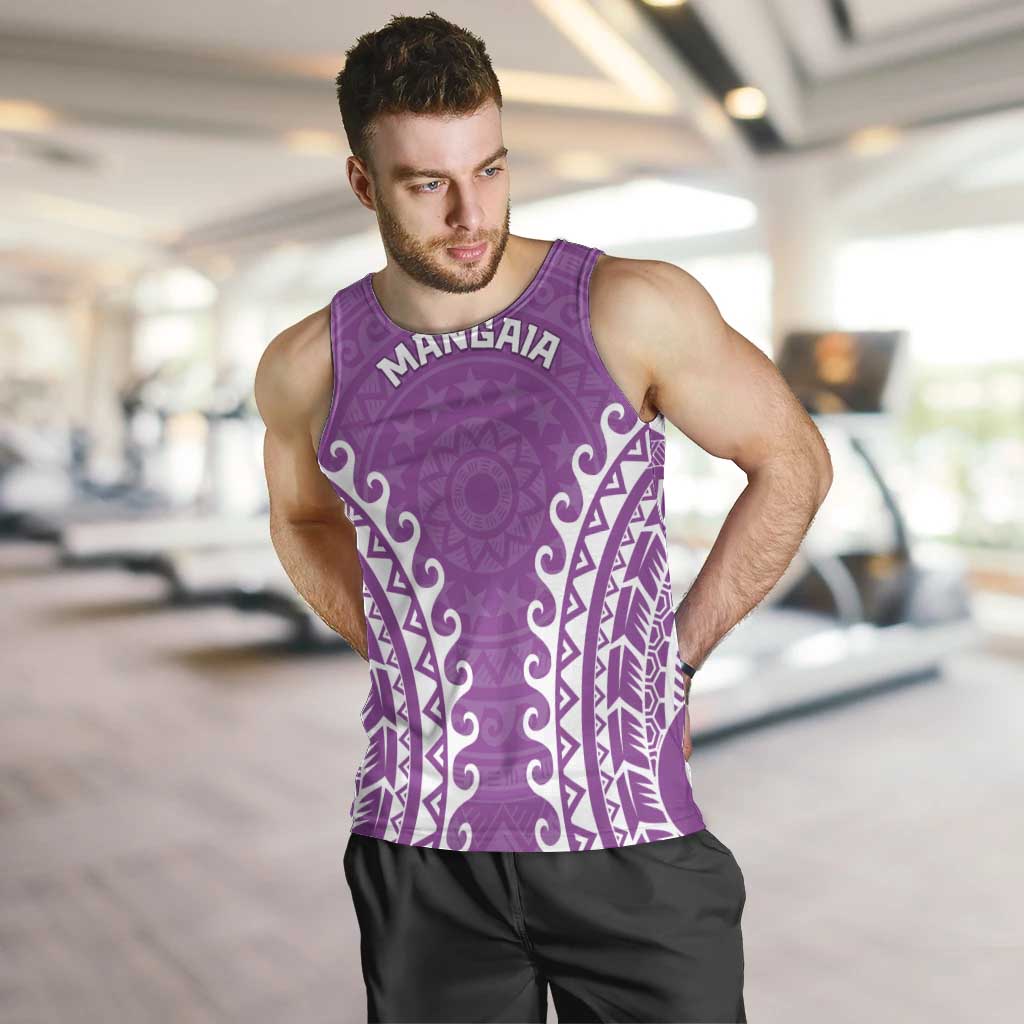 Custom Cook Islands Mangaia Men Tank Top Polynesian Tribal Tattoo LT05 Pink - Polynesian Pride
