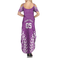 Custom Cook Islands Mangaia Summer Maxi Dress Polynesian Tribal Tattoo LT05 - Polynesian Pride