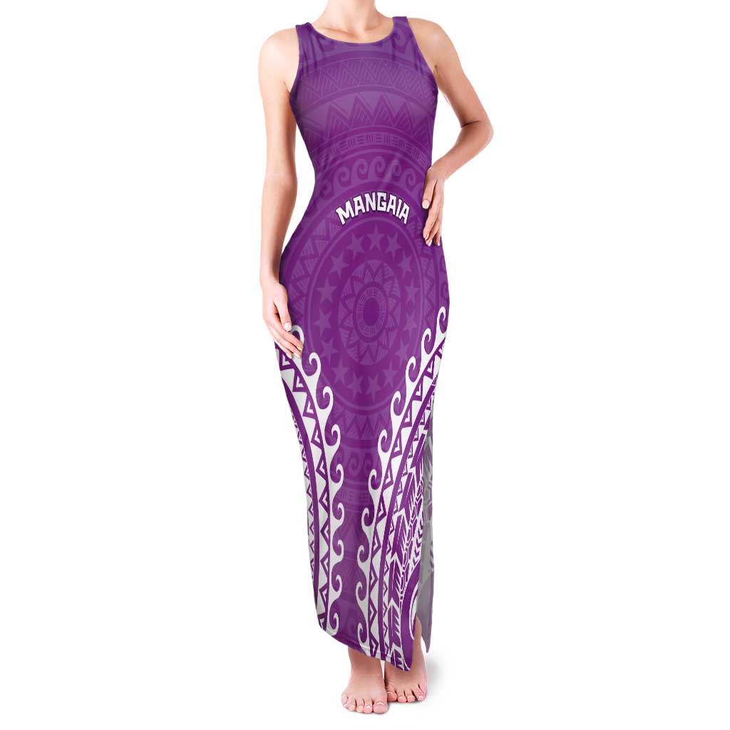 Custom Cook Islands Mangaia Tank Maxi Dress Polynesian Tribal Tattoo LT05 Women Pink - Polynesian Pride