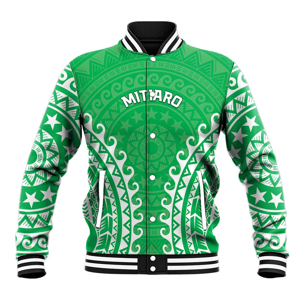 Custom Cook Islands Mitiaro Baseball Jacket Polynesian Tribal Tattoo LT05 Unisex Green - Polynesian Pride