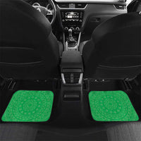 Custom Cook Islands Mitiaro Car Mats Polynesian Tribal Tattoo LT05 Set 2pcs - Back Green - Polynesian Pride