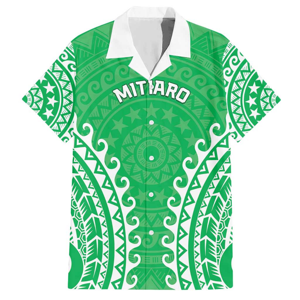 Custom Cook Islands Mitiaro Hawaiian Shirt Polynesian Tribal Tattoo LT05 Green - Polynesian Pride