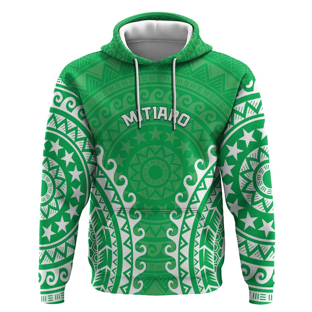Custom Cook Islands Mitiaro Hoodie Polynesian Tribal Tattoo LT05 Pullover Hoodie Green - Polynesian Pride