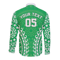 Custom Cook Islands Mitiaro Long Sleeve Button Shirt Polynesian Tribal Tattoo LT05 - Polynesian Pride