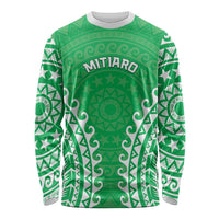Custom Cook Islands Mitiaro Long Sleeve Shirt Polynesian Tribal Tattoo LT05 Unisex Green - Polynesian Pride