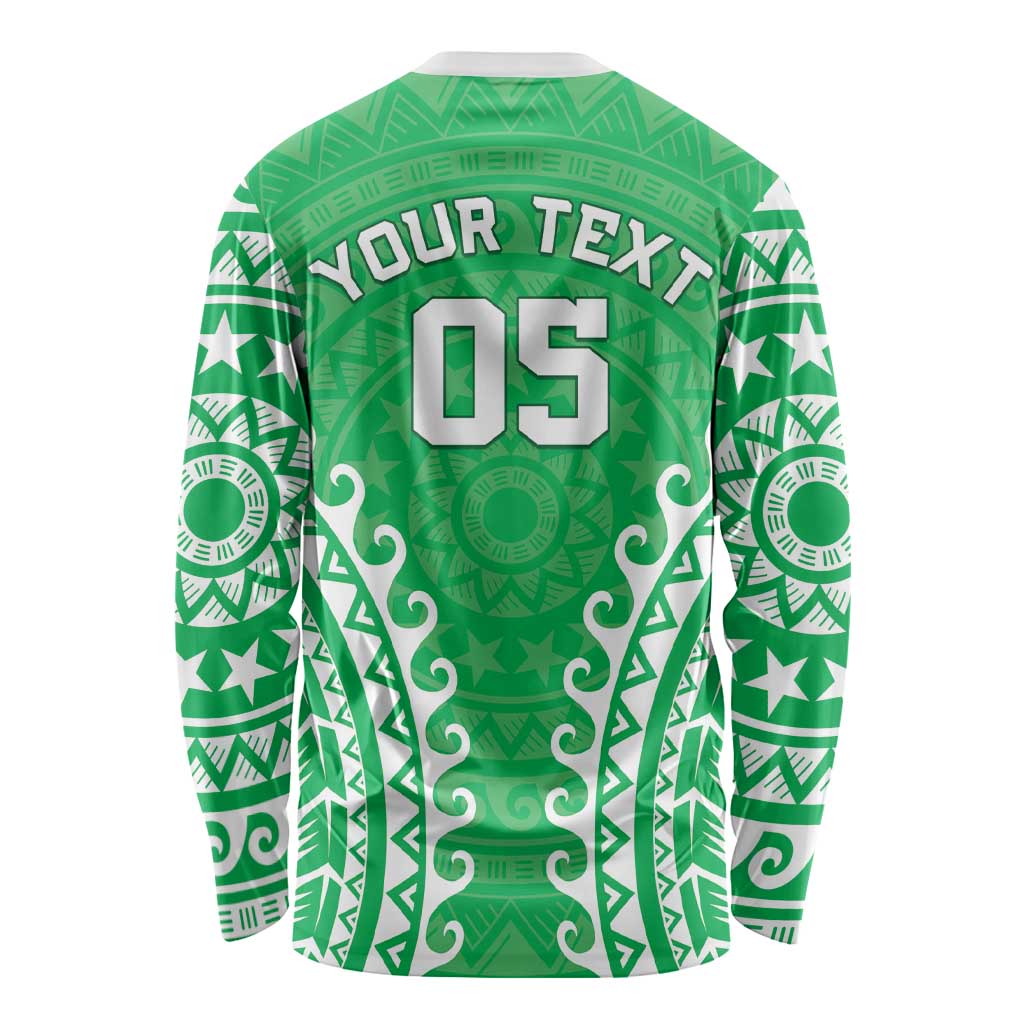 Custom Cook Islands Mitiaro Long Sleeve Shirt Polynesian Tribal Tattoo LT05 - Polynesian Pride