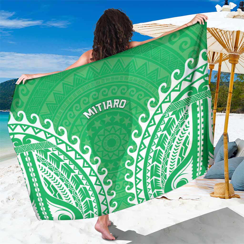 Cook Islands Mitiaro Sarong Polynesian Tribal Tattoo LT05 One Size 44 x 66 inches Green - Polynesian Pride