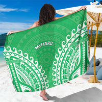 Cook Islands Mitiaro Sarong Polynesian Tribal Tattoo LT05 One Size 44 x 66 inches Green - Polynesian Pride
