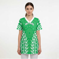 Custom Cook Islands Mitiaro Scrub Top Polynesian Tribal Tattoo LT05 - Polynesian Pride