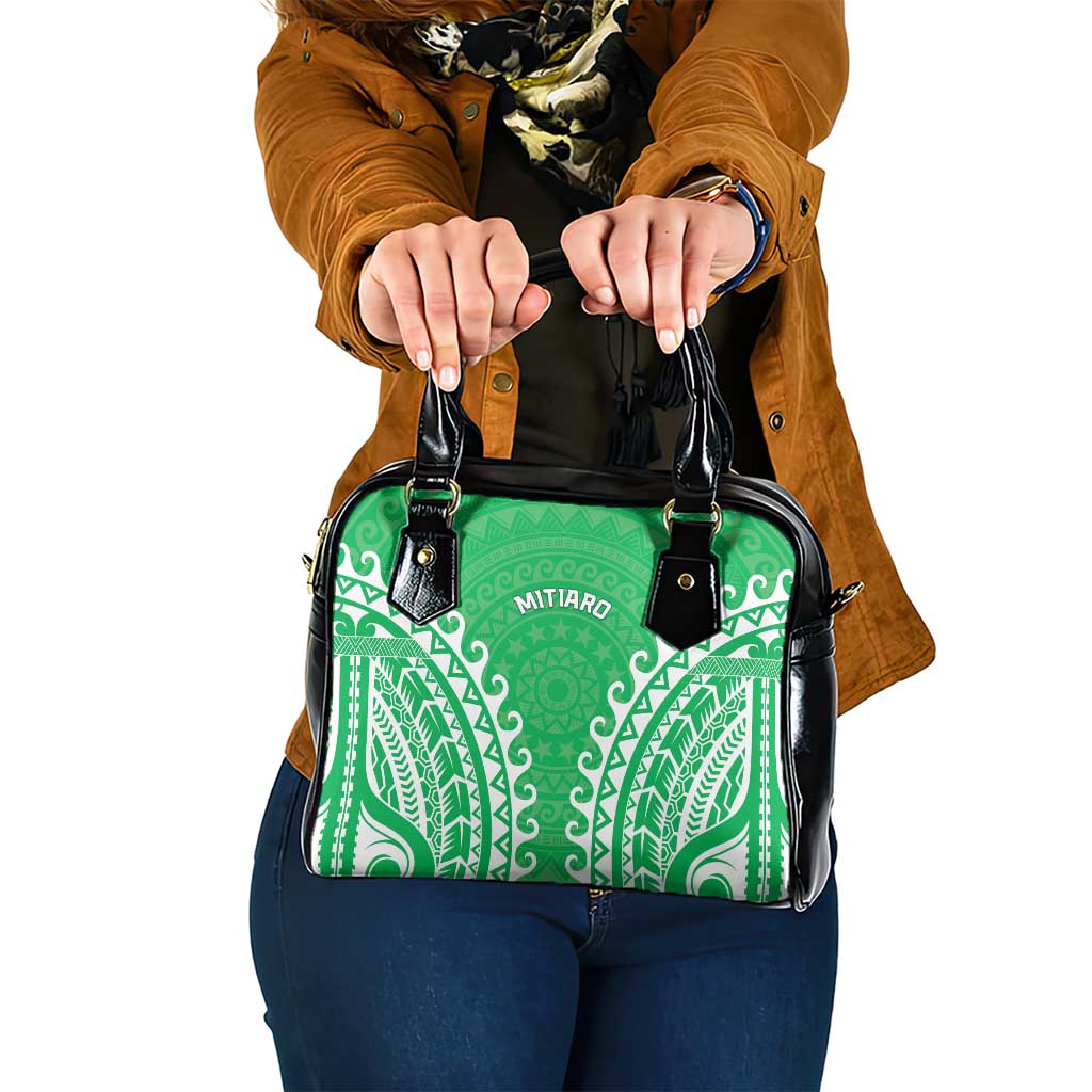 Cook Islands Mitiaro Shoulder Handbag Polynesian Tribal Tattoo LT05 One Size Green - Polynesian Pride