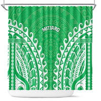 Cook Islands Mitiaro Shower Curtain Polynesian Tribal Tattoo LT05 Green - Polynesian Pride