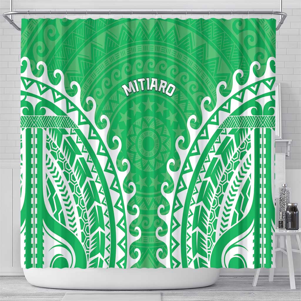Cook Islands Mitiaro Shower Curtain Polynesian Tribal Tattoo LT05 - Polynesian Pride