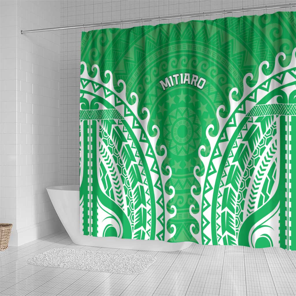 Cook Islands Mitiaro Shower Curtain Polynesian Tribal Tattoo LT05 - Polynesian Pride
