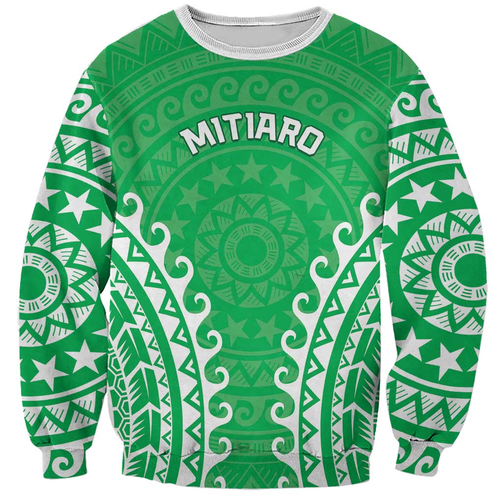 Custom Cook Islands Mitiaro Sweatshirt Polynesian Tribal Tattoo LT05 Unisex Green - Polynesian Pride
