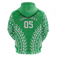 Custom Cook Islands Mitiaro Zip Hoodie Polynesian Tribal Tattoo LT05 - Polynesian Pride