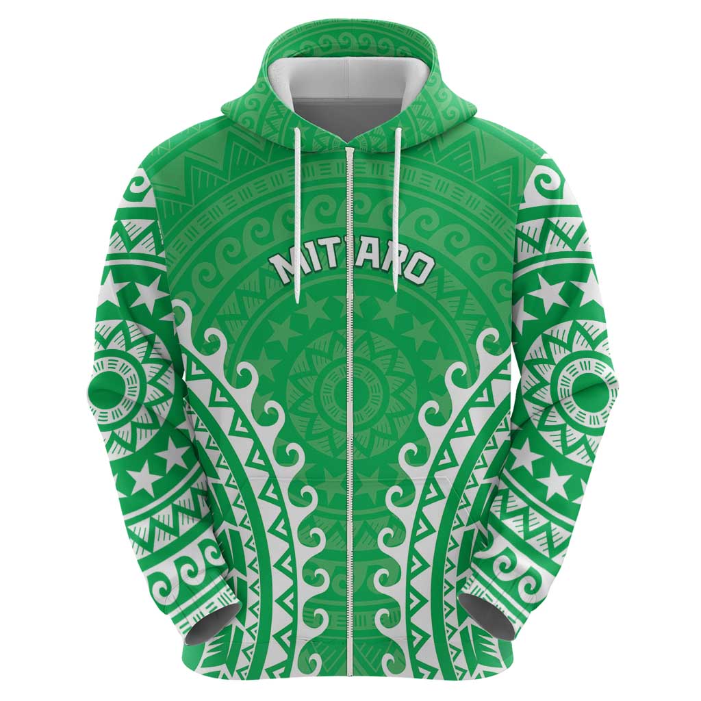 Custom Cook Islands Mitiaro Zip Hoodie Polynesian Tribal Tattoo LT05 - Polynesian Pride