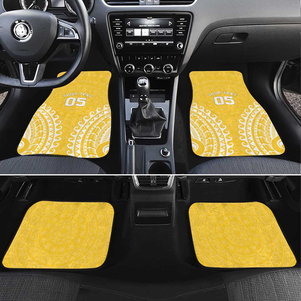 Custom Cook Islands Aitutaki Car Mats Polynesian Tribal Tattoo LT05 Set 4pcs Yellow - Polynesian Pride