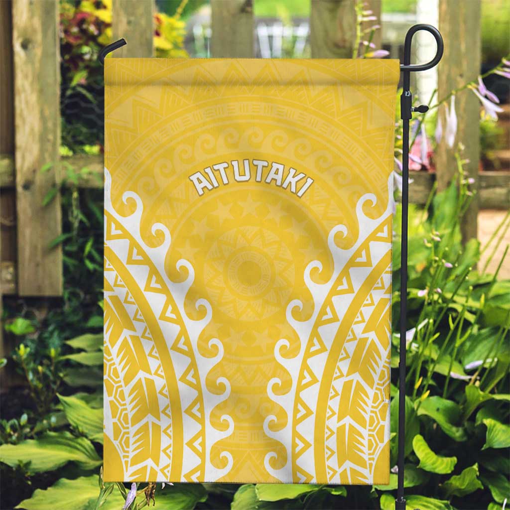 Cook Islands Aitutaki Garden Flag Polynesian Tribal Tattoo LT05 Garden Flag Yellow - Polynesian Pride
