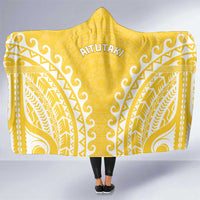 Cook Islands Aitutaki Hooded Blanket Polynesian Tribal Tattoo LT05 One Size Yellow - Polynesian Pride