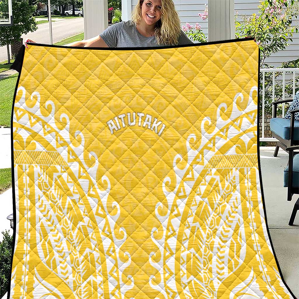 Cook Islands Aitutaki Quilt Polynesian Tribal Tattoo LT05 Yellow - Polynesian Pride