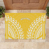 Cook Islands Aitutaki Rubber Doormat Polynesian Tribal Tattoo LT05 Yellow - Polynesian Pride