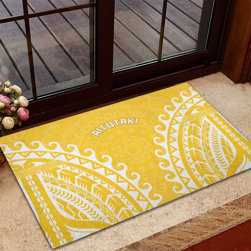 Cook Islands Aitutaki Rubber Doormat Polynesian Tribal Tattoo LT05 - Polynesian Pride