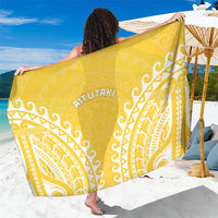 Cook Islands Aitutaki Sarong Polynesian Tribal Tattoo LT05 One Size 44 x 66 inches Yellow - Polynesian Pride