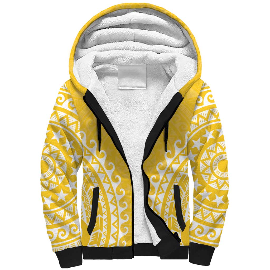 Custom Cook Islands Aitutaki Sherpa Hoodie Polynesian Tribal Tattoo LT05 Unisex Yellow - Polynesian Pride