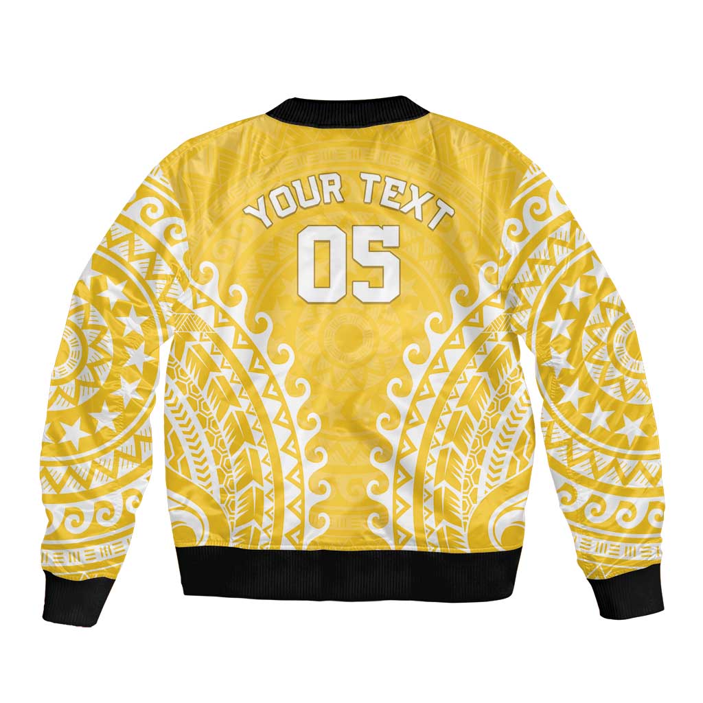 Custom Cook Islands Aitutaki Sleeve Zip Bomber Jacket Polynesian Tribal Tattoo LT05 - Polynesian Pride