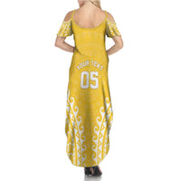 Custom Cook Islands Aitutaki Summer Maxi Dress Polynesian Tribal Tattoo LT05 - Polynesian Pride