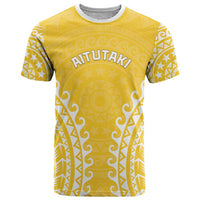 Custom Cook Islands Aitutaki T Shirt Polynesian Tribal Tattoo LT05 Yellow - Polynesian Pride