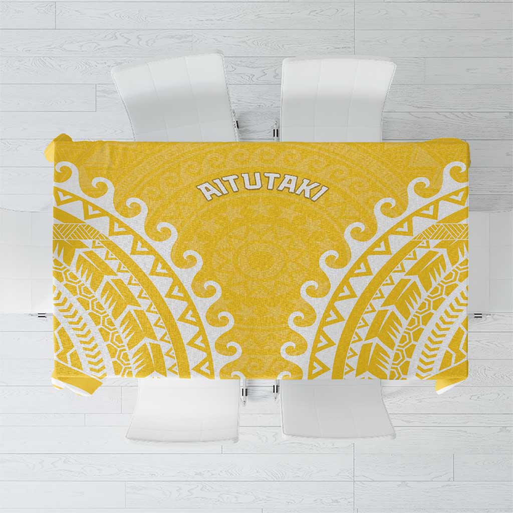 Cook Islands Aitutaki Tablecloth Polynesian Tribal Tattoo LT05 Yellow - Polynesian Pride